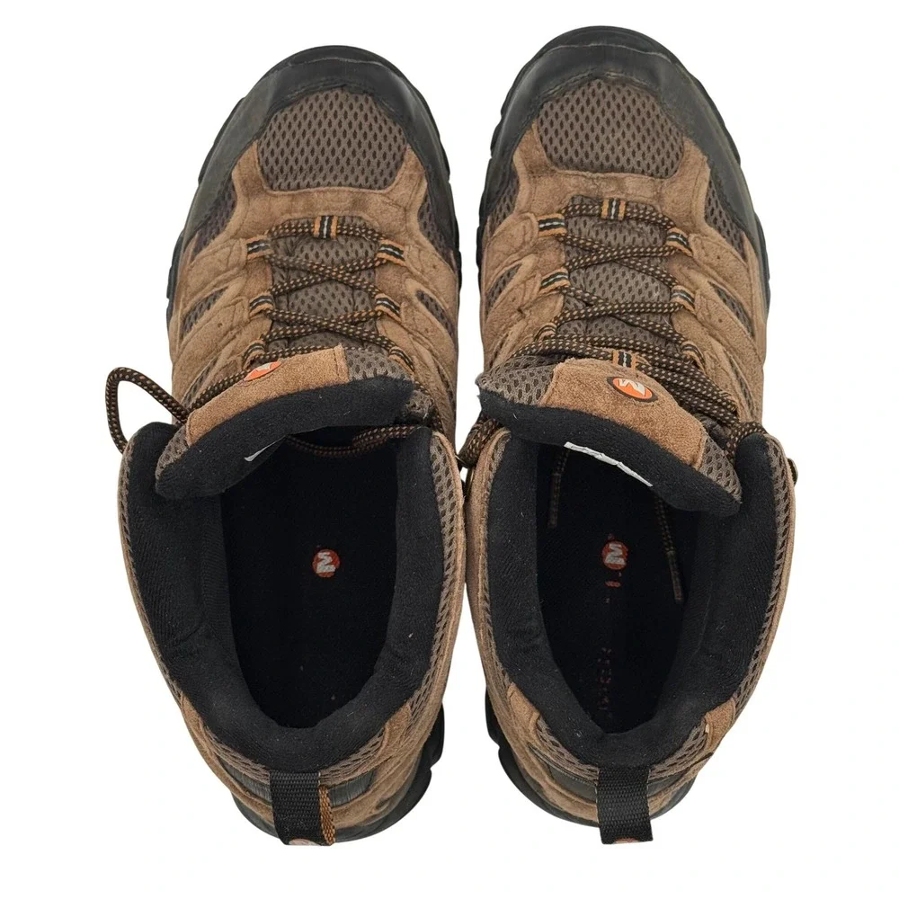 Merrell Moab 2 Mid Waterproof Hiking Boots Vibram Men's Size 10.5 Earth Brown